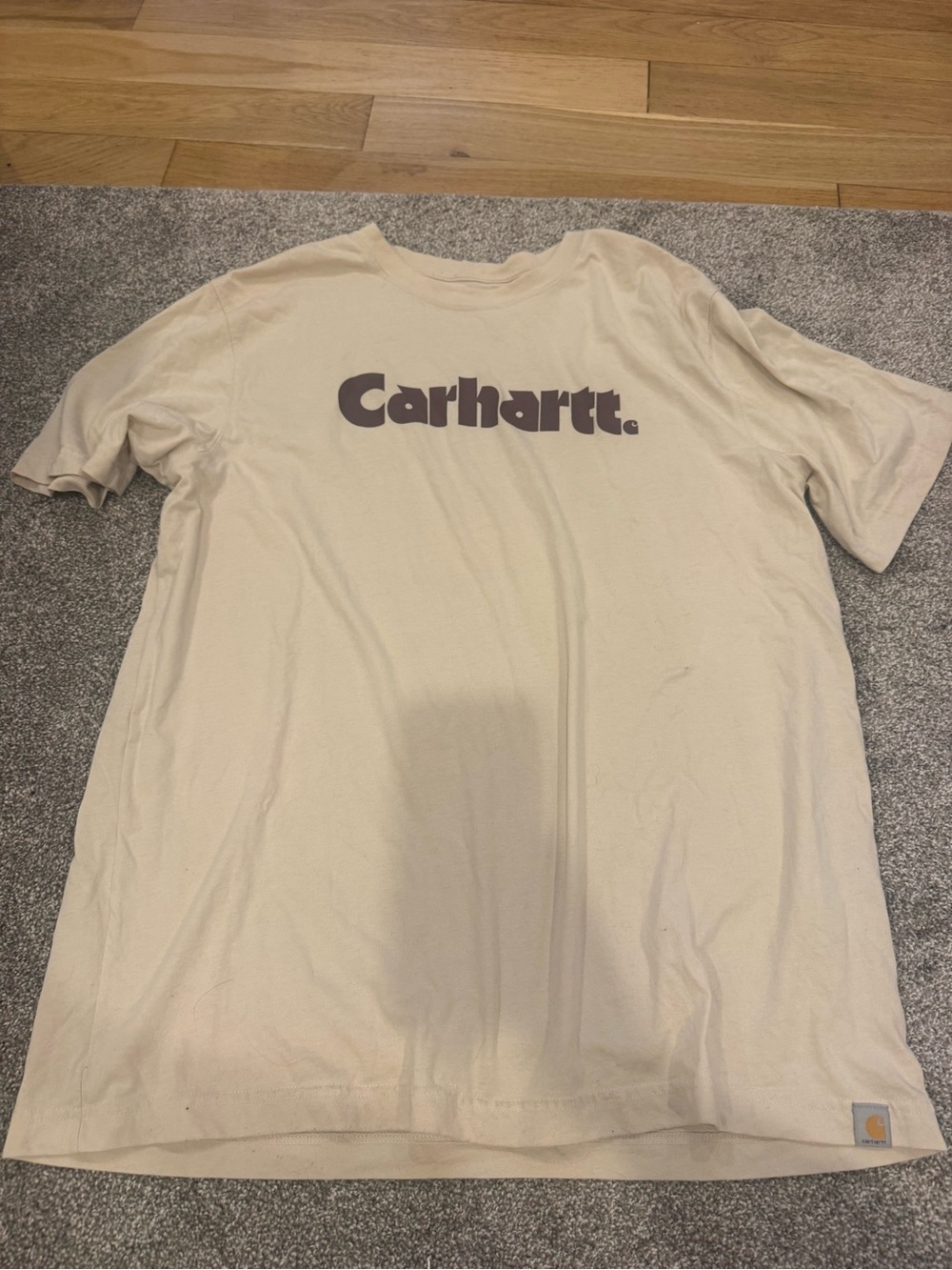 Carhartt Men’s Tan Logo Short Sleeve T-Shirt